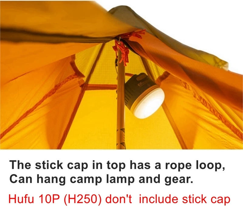 Knot 860g Ultralight Camping Rodless Pyramid Tent 4-8 Person Large Tarp 20D Nylon Both Sides Silicon Coating Outdoor Hikeburger