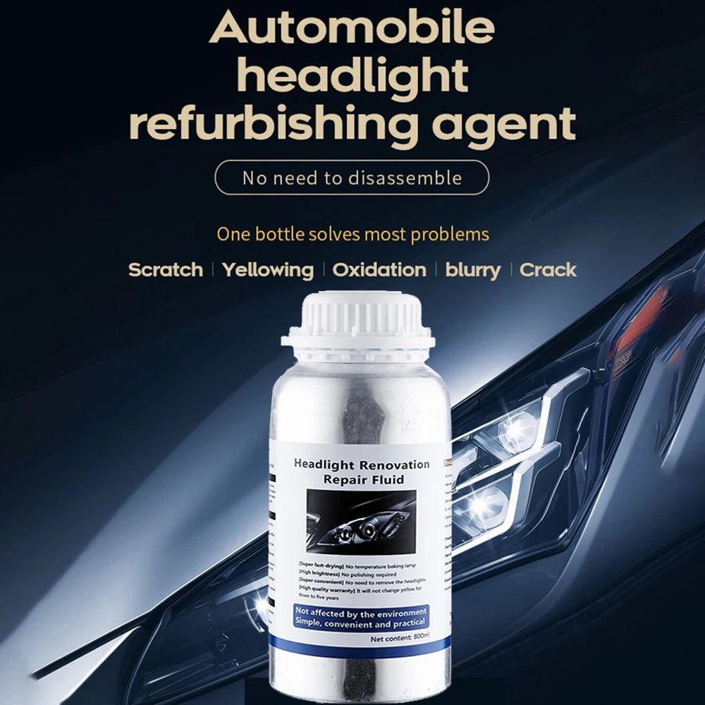Car Headlight Polishing Kit 100ML/50ML Headlight Restoration Liquid Polymer Headlamp Renovation Repair Clean Kit Automobile Tool