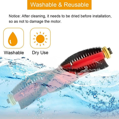 Main Brush As Shown Plastic For Roborock S6 Maxv, S6, S6 Pure, E5, E4, S4 Max, S4, S5 Max, S5, E35, E2 Robot Vacuum Cleaner