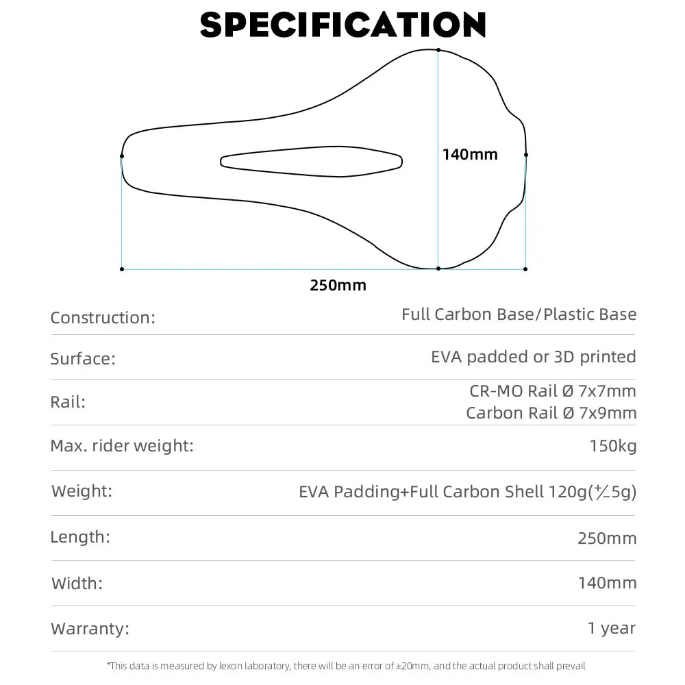 RYET Bike Saddle Ultralight Racing Full Carbon Seating Saddles 115g 7x9mm Road MTB Bicycle Seat Cushion Cycling Accessories