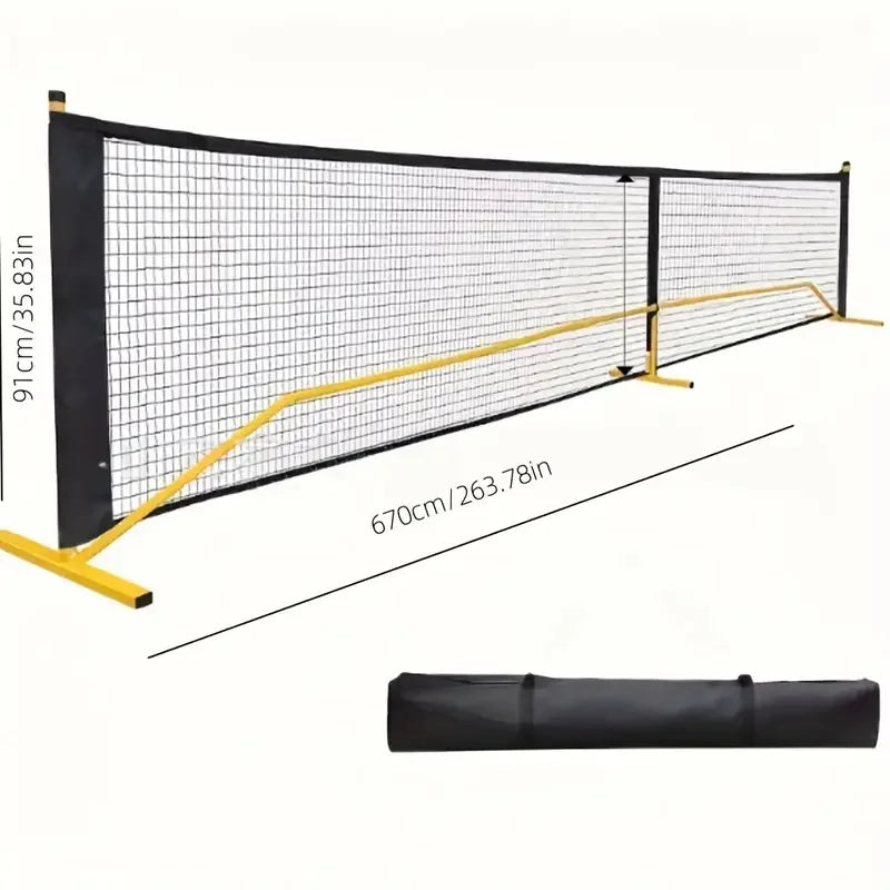 Portable 22ft/6.7m Pickleball Net System Adjustable Height in Carrying Bag Durable Polyester for Indoor Outdoor Training