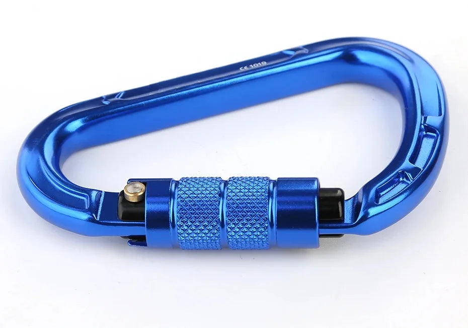 Rock Climbing Carabiner Pear-Shape Buckle 25kN Safety Auto Lock Spring-Loaded Gate Aluminum H-Carabiner Outdoor Kits