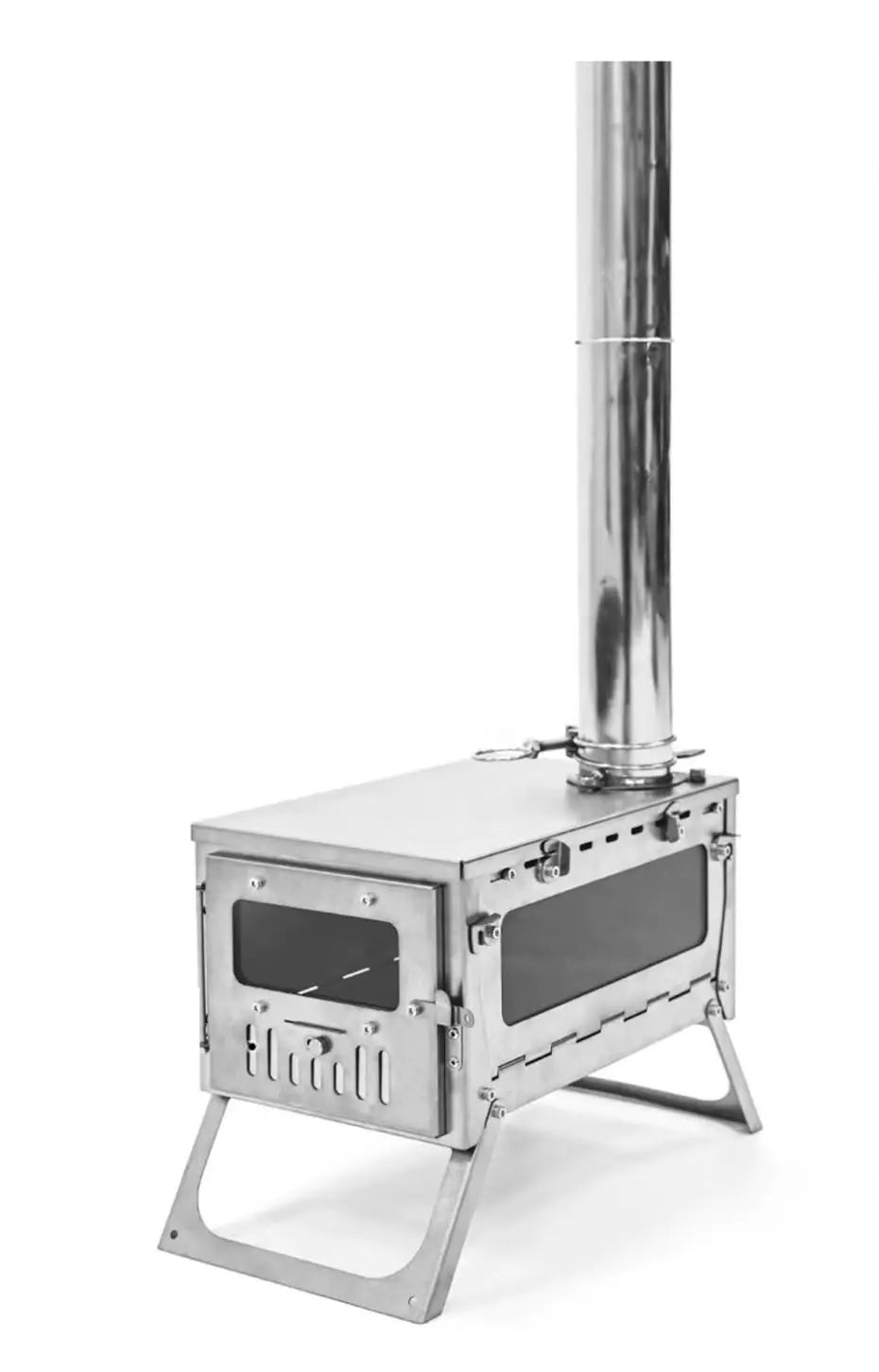 Camping Firewood Stove Tent Wood Heater Outdoor Ultralight  Burner Folding Portable Brazier Stainless Steel Furnace with Chimney