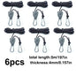6Pcs Camping Tent Tie Down Rope Tightener Fastening Wind Rope Buckle Pulley Ratchet Hangers Awning Rope Hook