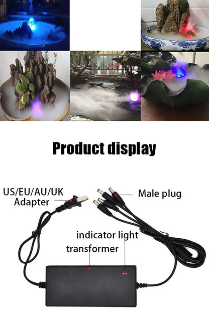 5-in-1 Mist Maker Fogger Ultrasonic Humidifier Fountain Rockery Gardening Bonsai Aquarium Pond Decor Atomizer Atomizing Heads
