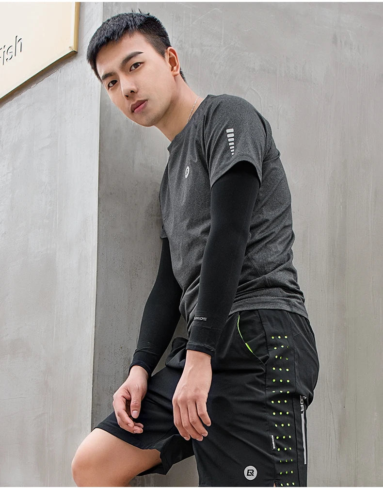 ROCKBROS Bike Cycling Running Arm Warmers UV Protect Cover Basketball Jogging Breathable Quick Dry Men Women Sunscreen Sleeves