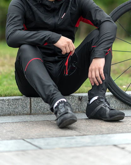 ROCKBROS Winter Cycling Pants Men Fleece Sport Reflective Trousers Keep Warm Thermal Bicycle Bike Mtb Pants Running Clothings