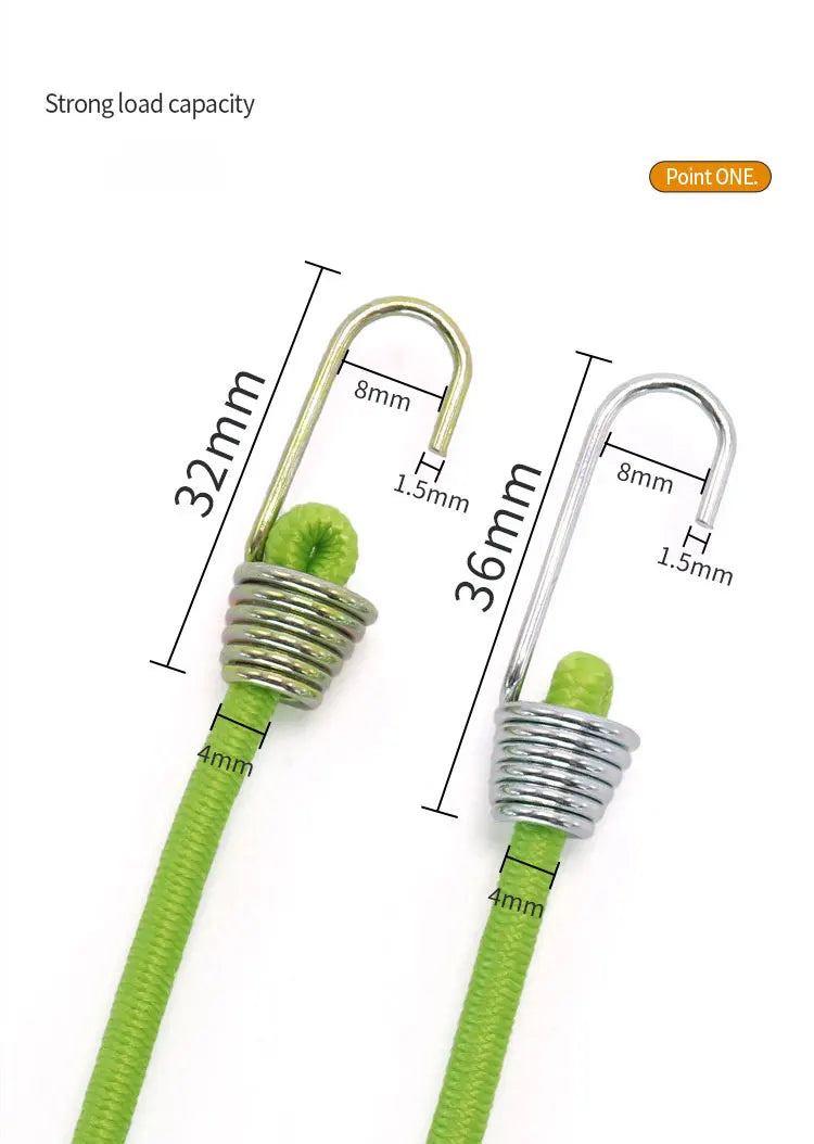 Elastic Bungee Cord Heavy Duty Luggage Straps Rope Hooks 25-30cm Stretch Tie Tent Outdoor Accessories