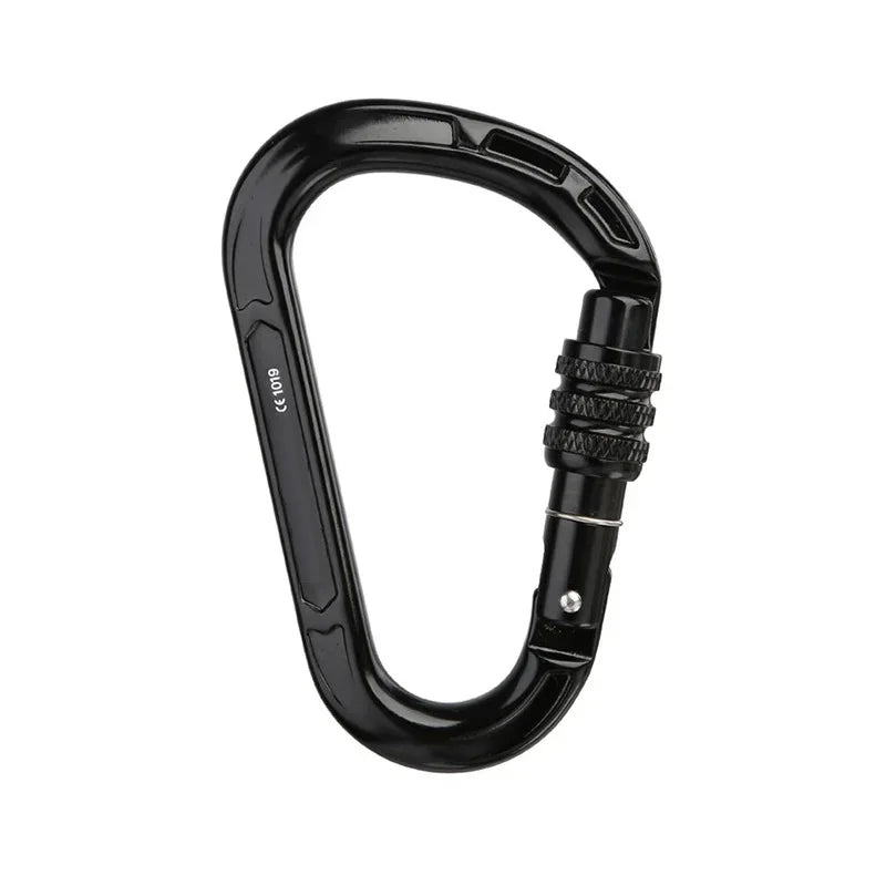 Rock Climbing Carabiner Pear-Shape Buckle 25kN Safety Auto Lock Spring-Loaded Gate Aluminum H-Carabiner Outdoor Kits