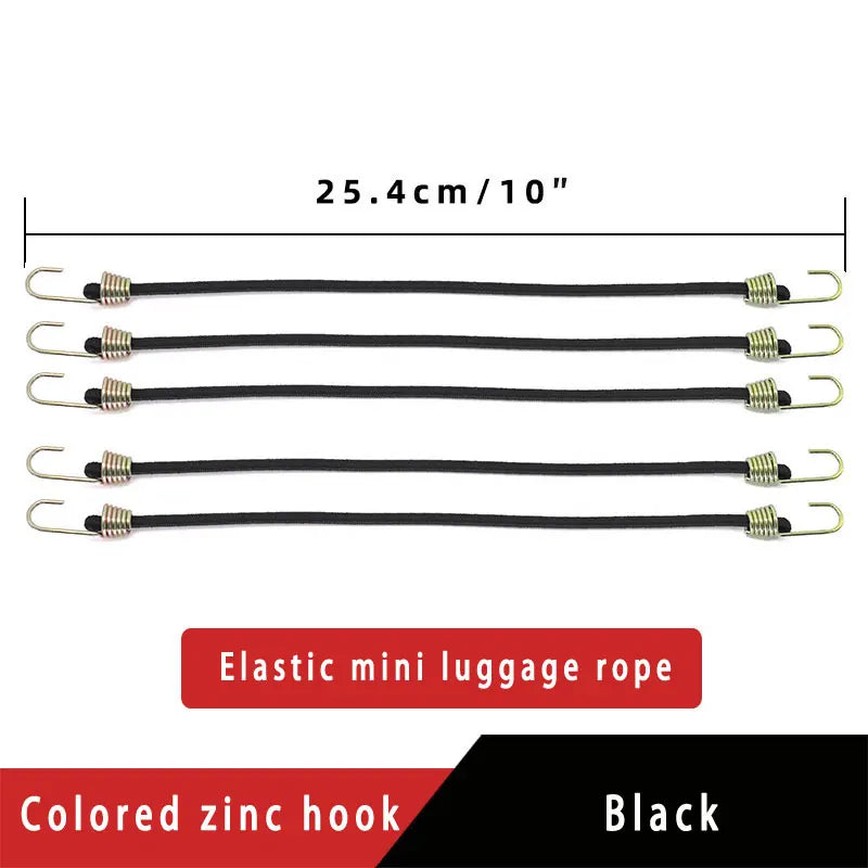 Elastic Bungee Cord Heavy Duty Luggage Straps Rope Hooks 25-30cm Stretch Tie Tent Outdoor Accessories
