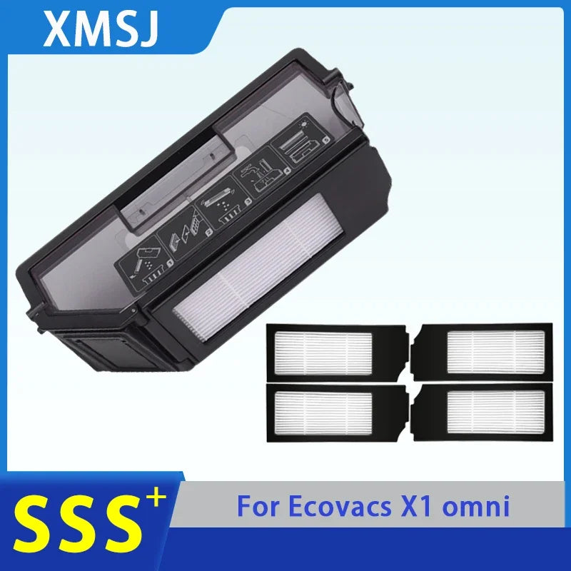 For Ecovacs Deebot X1 OMNI Dust Box Accessories X1 TURBO / T10 Robot Vacuum Cleaner Dust Bin HEPA filter Replacement spare parts
