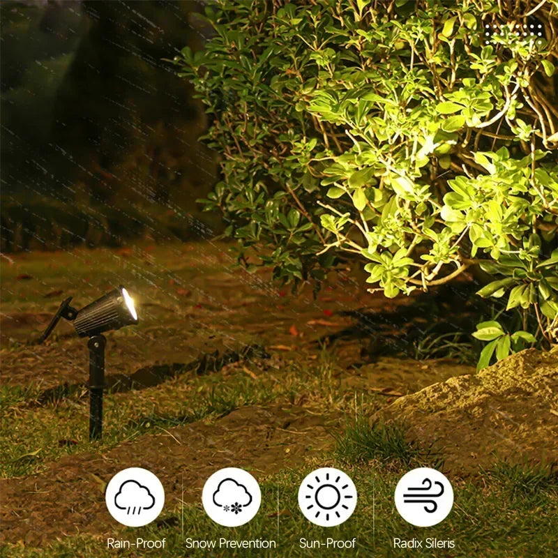 KDULIT 1-2PCS 9LED Solar Powered Lawn Lamp Adjustable Outdoor IP65 Waterproof Garden Courtyard Decoration Street Lamp Spotlight
