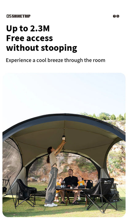 ShineTrip Outdoor Silver Coated Canopy Rainproof And Sunscreen Self-driving PU3000MM Waterproof Camping Sunshade Tent Dome