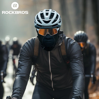 ROCKBROS Bicycle Fleece Head Mask Windproof Cycling Face Mask Balaclava Breathable Warm Bike Equipement Skiing Fleece Headgear