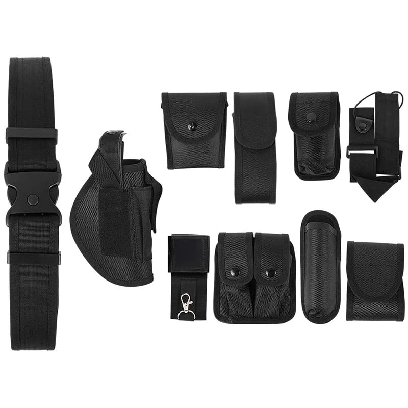 Outdoor tactical gun holster flashlight bag 10 in 1 multifunctional tool kit waist belt nylon Oxford cloth practical safety belt