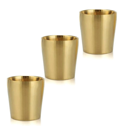 3pcs Stainless Steel304 Cup Outdoor Gear Stackable Cup Camping Cups Metal Coffee Travel Cup Sets Portable Drink-ware Gold