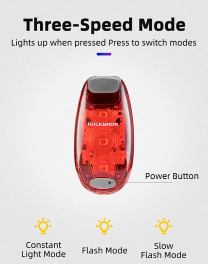 ROCKBROS Bike Rear Light  Bicycle Warning Tail Light Cycling Helmet Bag Taillight Lantern Water Repellent Mini Bike Accessories