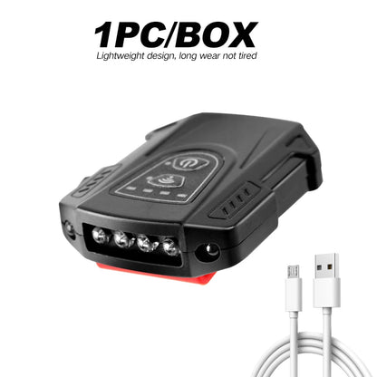 IPX5 Waterproof Sensor COB LED Headlamp Clip On Hat Light Hands Free Headlight Portable Lamp Lantern Camping Cycling