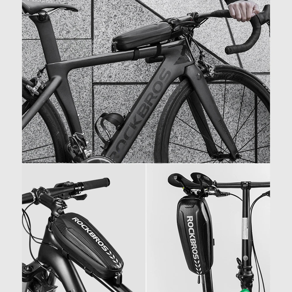 ROCKBROS Bike Bag,Waterproof Front Frame Top Tube Bicycle Pouch,Large Capacity Cycling Front Storage Bag for Mountain Road Bikes