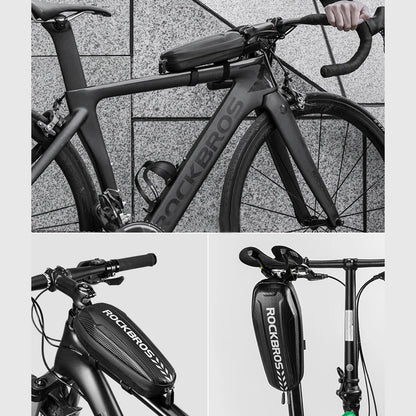 ROCKBROS Bike Bag,Waterproof Front Frame Top Tube Bicycle Pouch,Large Capacity Cycling Front Storage Bag for Mountain Road Bikes