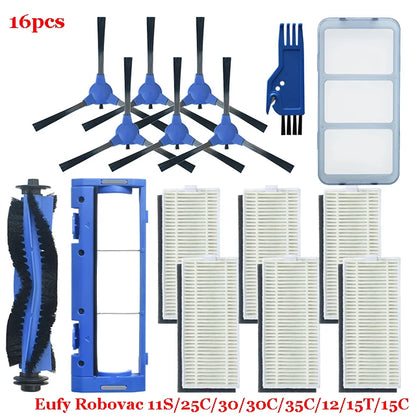 For Eufy Robovac 11S / 25C / 30 / 30C / 35C / 12 / 15T / 15C Slim Robot Vacuum Cleaner Parts Main Side Brush Cover Hepa Filter