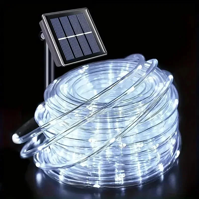 Solar LED Rope Lights Fairy Tube Light String Outdoor Waterproof Lawn Lamps 8 Mode For Home Garden Patio Christmas Wedding Decor