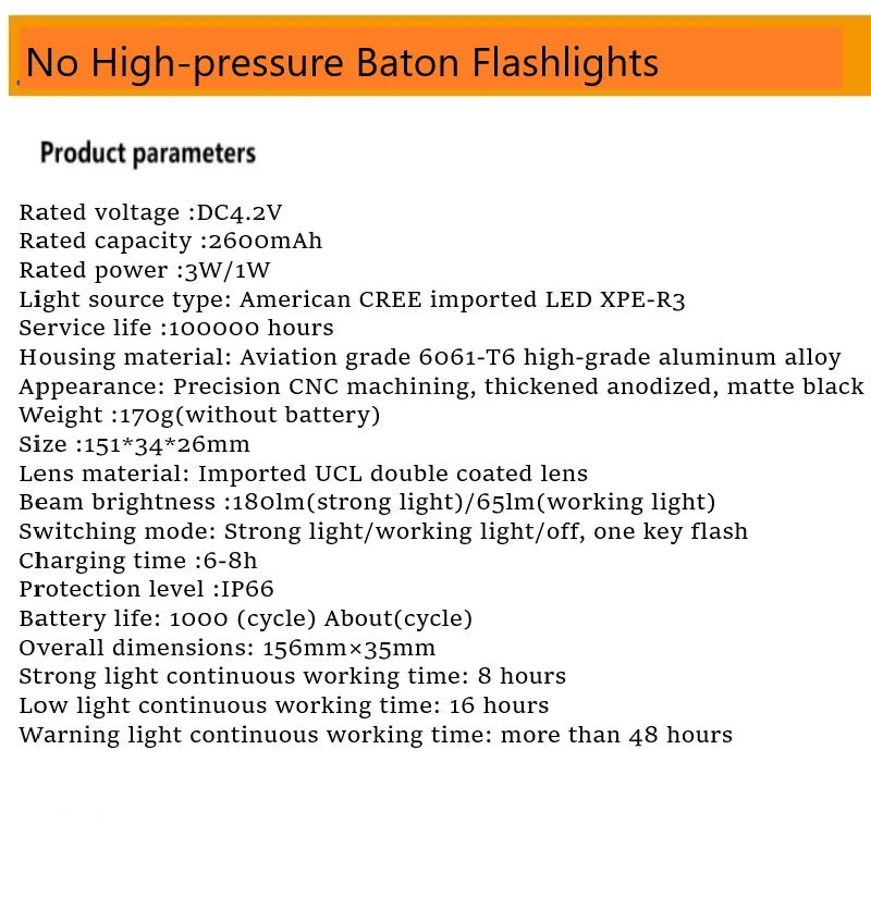 Standard Flashlights HJumping Outdoor Tool Camping Survival Emergency  Equipment Multifunctional Safety Accessories