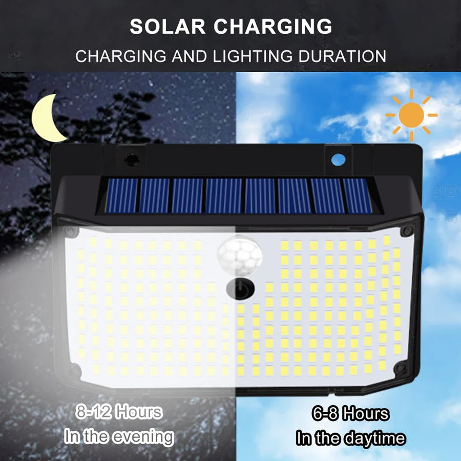 Outdoor Solar Light 468/208/138 LED Outdoor Solar Light LED Solar Security Lights Garden Waterproof 3 Modes Wall Lamp Fence Yard