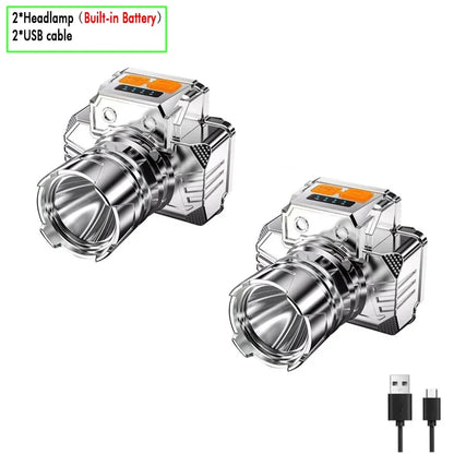 Rechargeable LED Headlamp Super Bright with 5 Modes Zoom Torch Head Lamp Motion Sensor Head Lights For Camping Running Cycling