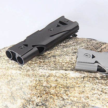 Portable Whistle 180 db Aluminum Alloy Double Tube Lifesaving Emergency SOS Safety Survival Tool Kit Outdoor Camping Equipment