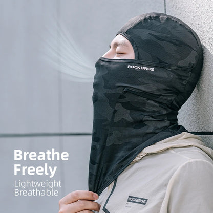 ROCKBROS Cycling Mask Full Face UV Protection Bicycle Mask Summer Balaclava Hat Road Bike Scarf Breathable Outdoor Equipment