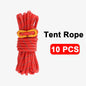 4mm Bold Sturdy Tent Rope High Reflective Luminous Windproof Tent Rope with Double Eye Buckle for Outdoor Camping,Dry,Bundle,Fix