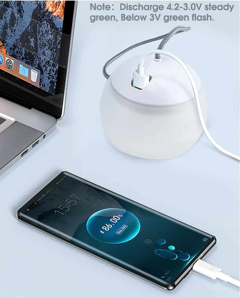 WEST BIKING Camping Tent Hanging Light Portable Camping Lanterns USB Rechargeable Led Light Camp Lamp for Outdoor Emergency