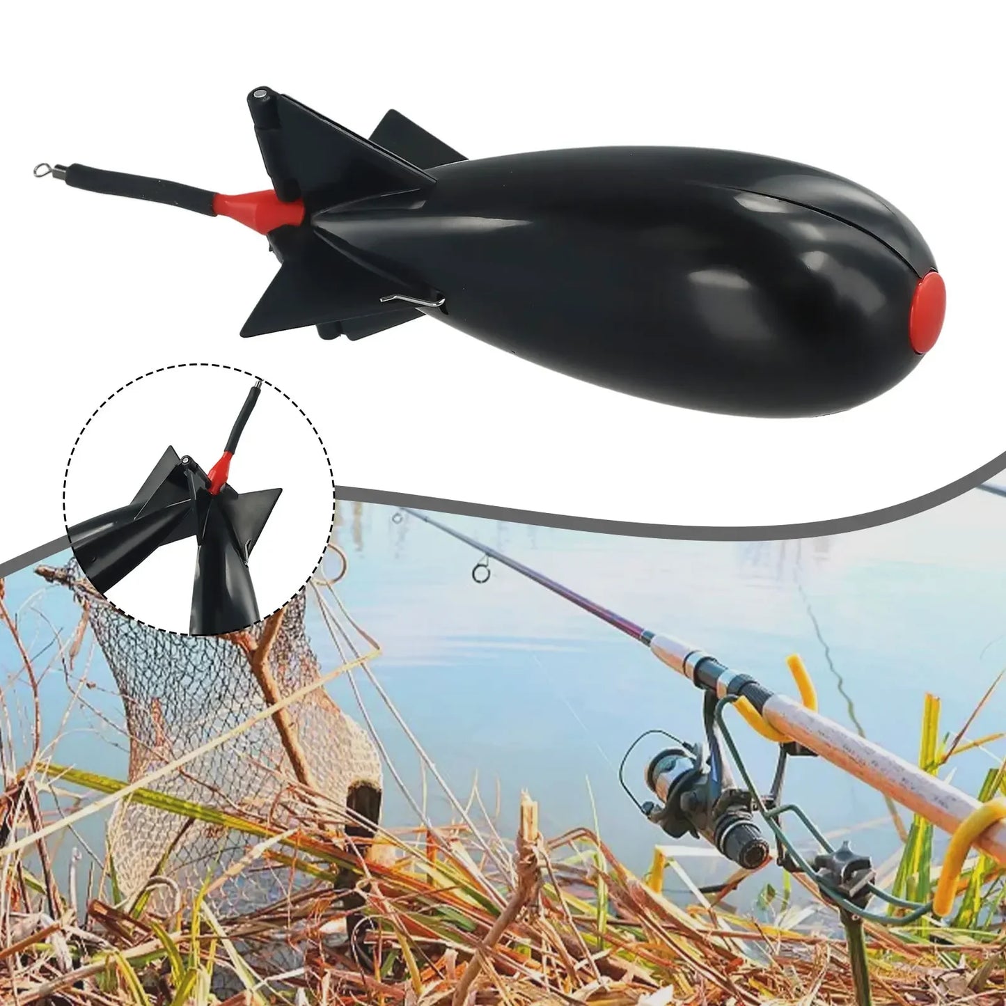 1Pcs S M L Carp Fishing Rocket Feeder Holder Spomb Pellet Rockets Feeders Spod Bomb Float Lure Bait Position Outdoor Gear