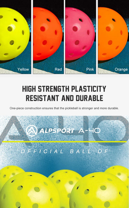 ALP Outdoor Pickleball 74mm Durable 40 Holes 26 Holes 1/3/6/12/100 Pieces/PCS 26g Original USA Professional Pickleball