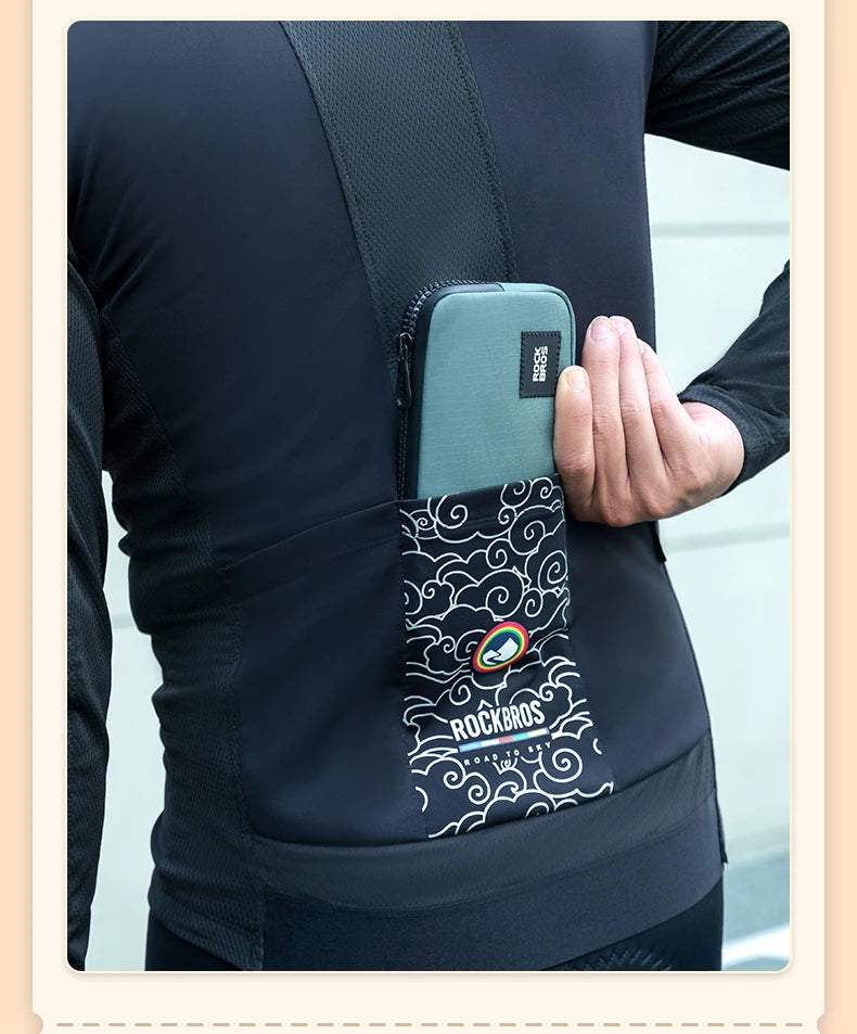 ROCKBROS Cycling Mobile Phone Bag Multi-functional Wallet Card Bag Lightweight Portable Bicycle Cycling Pocket Bag Commute Bag