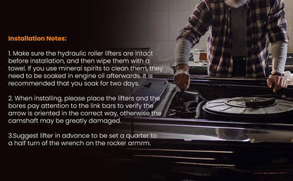 Roller Lifters and Link Bar Small Block for Chevy SBC 265 350 400 V8 Hydraulic