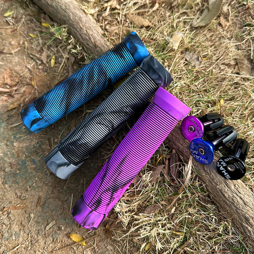 Ultralight Stripe Non-slip Mountain Bike Grips Handle Set Soft Shock-absorbing Mixed Color Mtb Bicycle Grips Cycling Parts