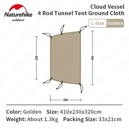 Naturehike NH20ZP015 L/M Size 3 / 4 Pole Tunnel Tent Mat Camping Ground Cloth Waterproof Floor Mat Tent Accessories