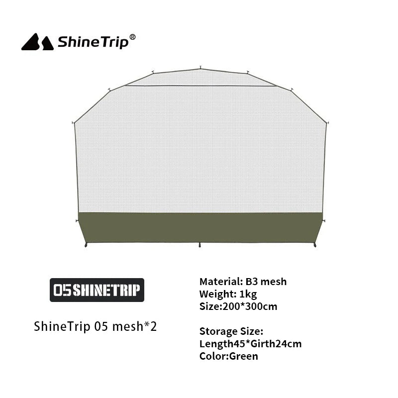 ShineTrip Outdoor Silver Coated Canopy Rainproof And Sunscreen Self-driving PU3000MM Waterproof Camping Sunshade Tent Dome