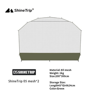 ShineTrip Outdoor Silver Coated Canopy Rainproof And Sunscreen Self-driving PU3000MM Waterproof Camping Sunshade Tent Dome