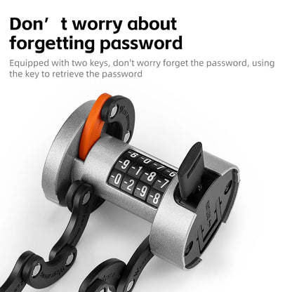 WEST BIKING Foldable Bike Lock Key Password Security Anti-Theft Lock MTB Road Bicycle Scooter Electric Bike Cycling Chain Lock
