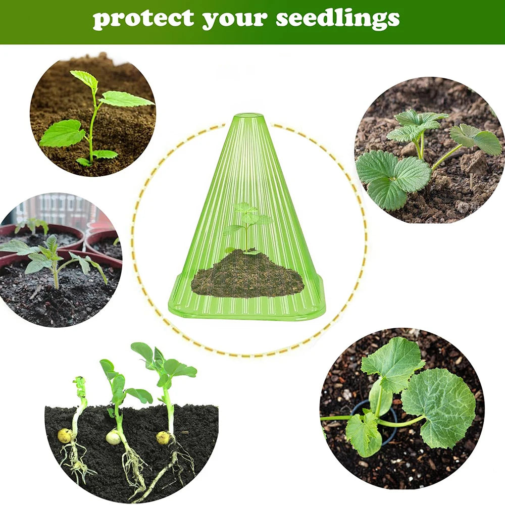 5Pcs Growth Box Planting Tent Reusable Square Use Plant Clock Cover To Protect Plants From Bird Frost and Snail Damage Green