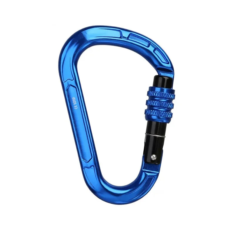 Rock Climbing Carabiner Pear-Shape Buckle 25kN Safety Auto Lock Spring-Loaded Gate Aluminum H-Carabiner Outdoor Kits