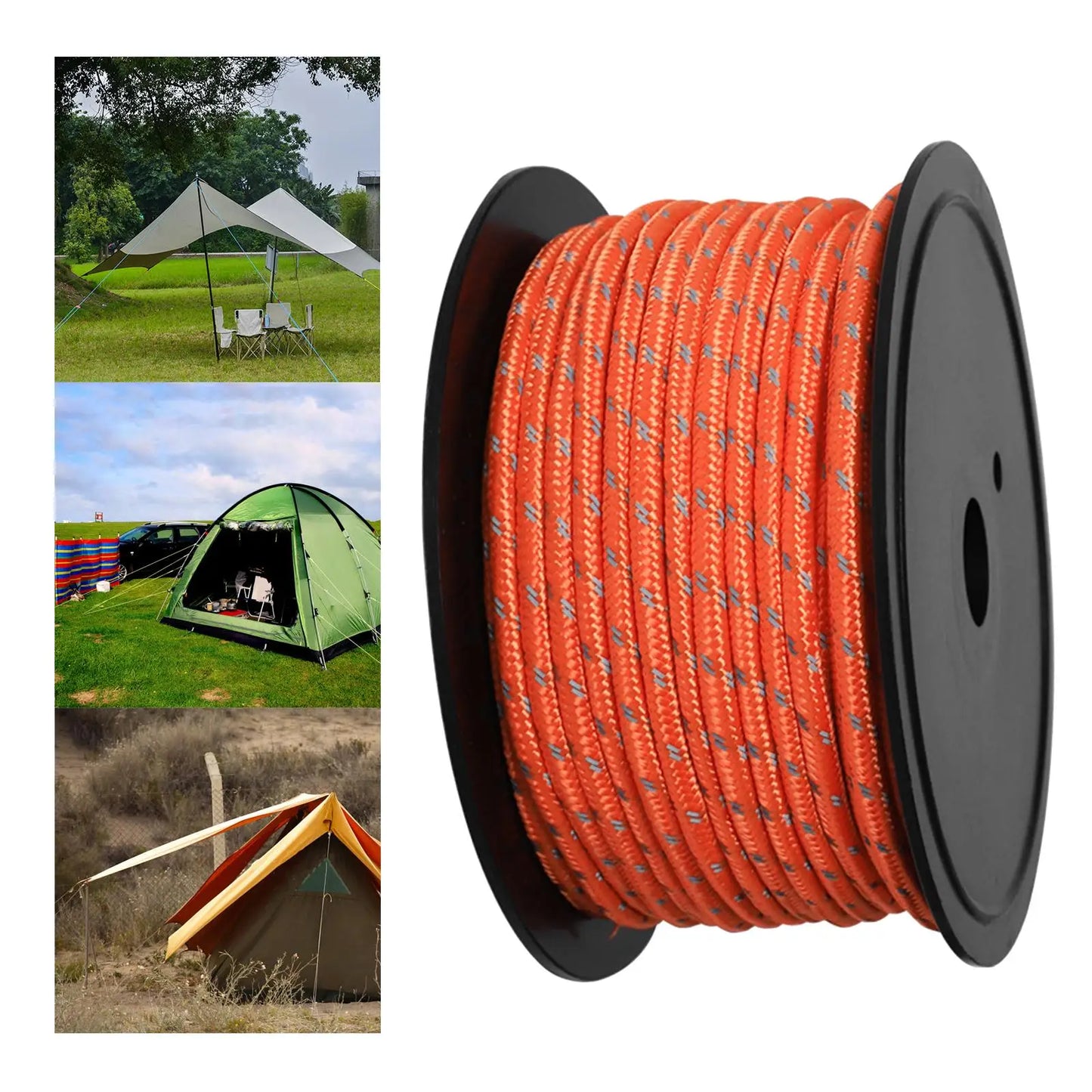 30M 6mm Reflective Tent Rope Guylines Luminous Camping Tent Rope Canopy for Outdoor Travel Canopy Guy Line