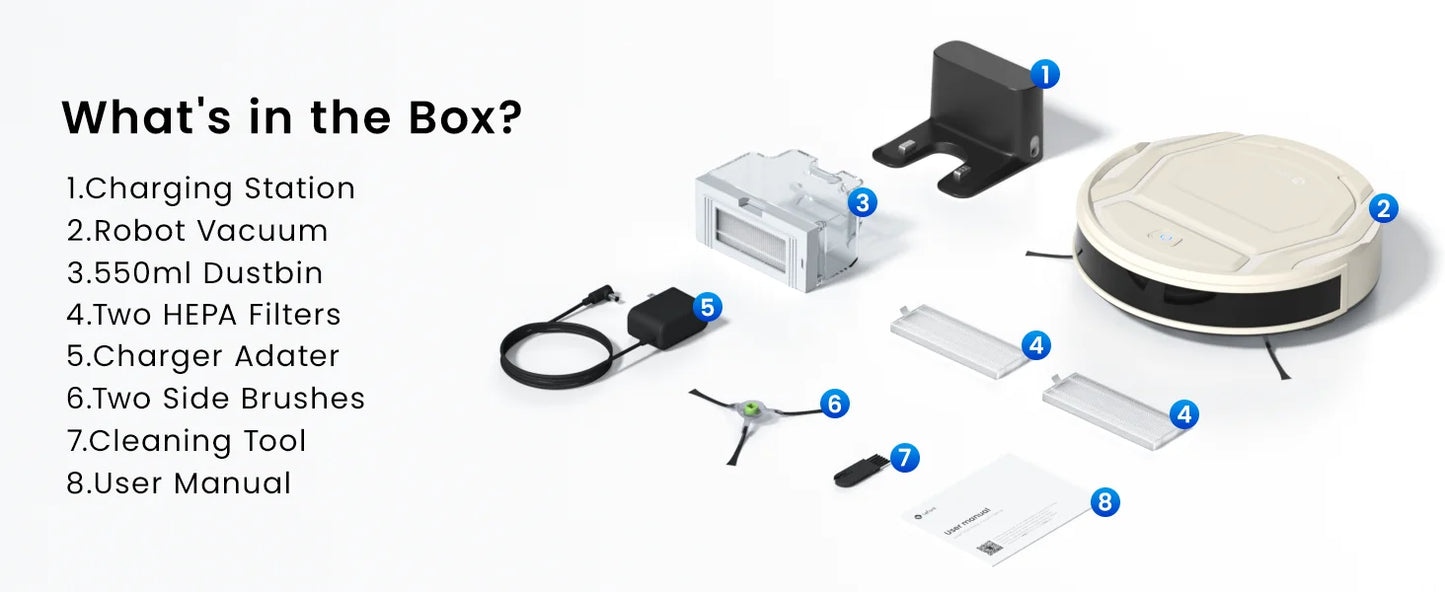 Lefant M210 Pro Robot Vacuum Cleaner, 2200Pa Powerful Suction, 120 Mins Runtime, Automatic Self-Charging, Wi-Fi/App/Alexa Contro