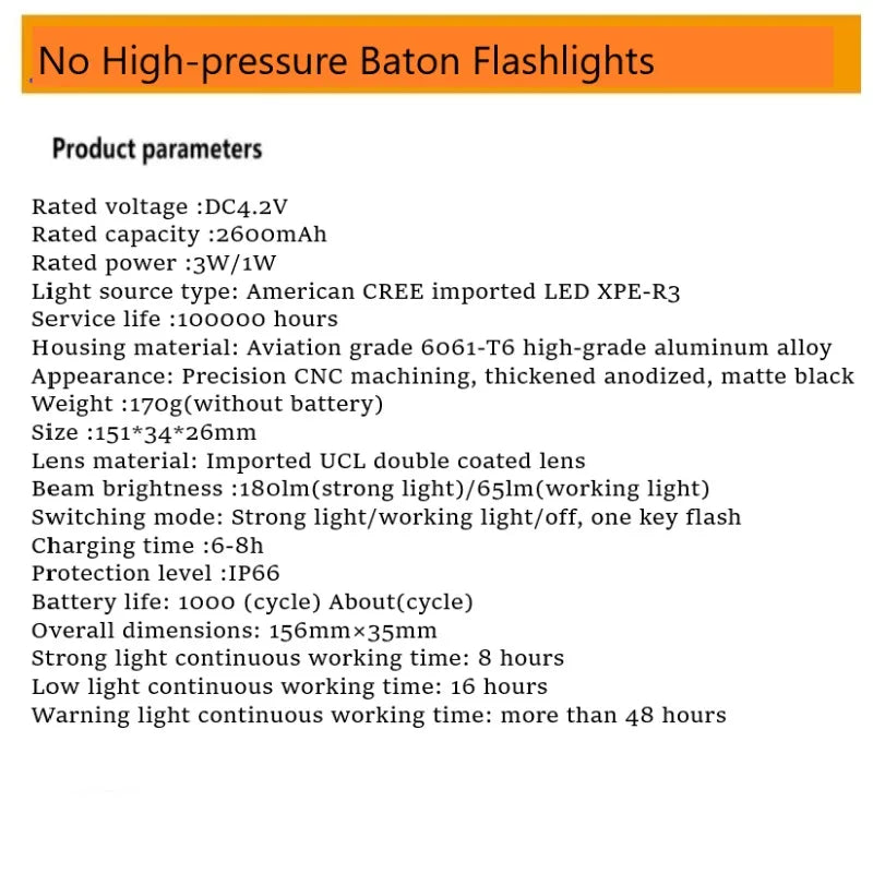 Standard Flashlights HJumping Outdoor Tool Camping Survival Emergency  Equipment Multifunctional Safety Accessories