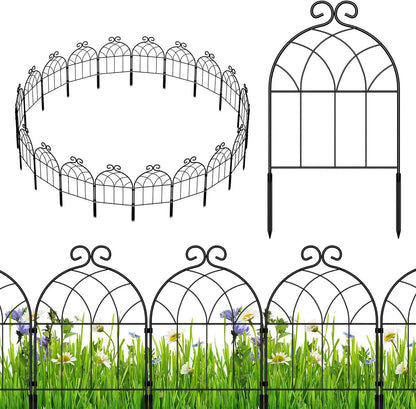 Rustproof Metal No Dig Fencing Border,Small Animal Barrier Fence, Flower Edging Panels for Landscape Patio Yard Outdoor Decor