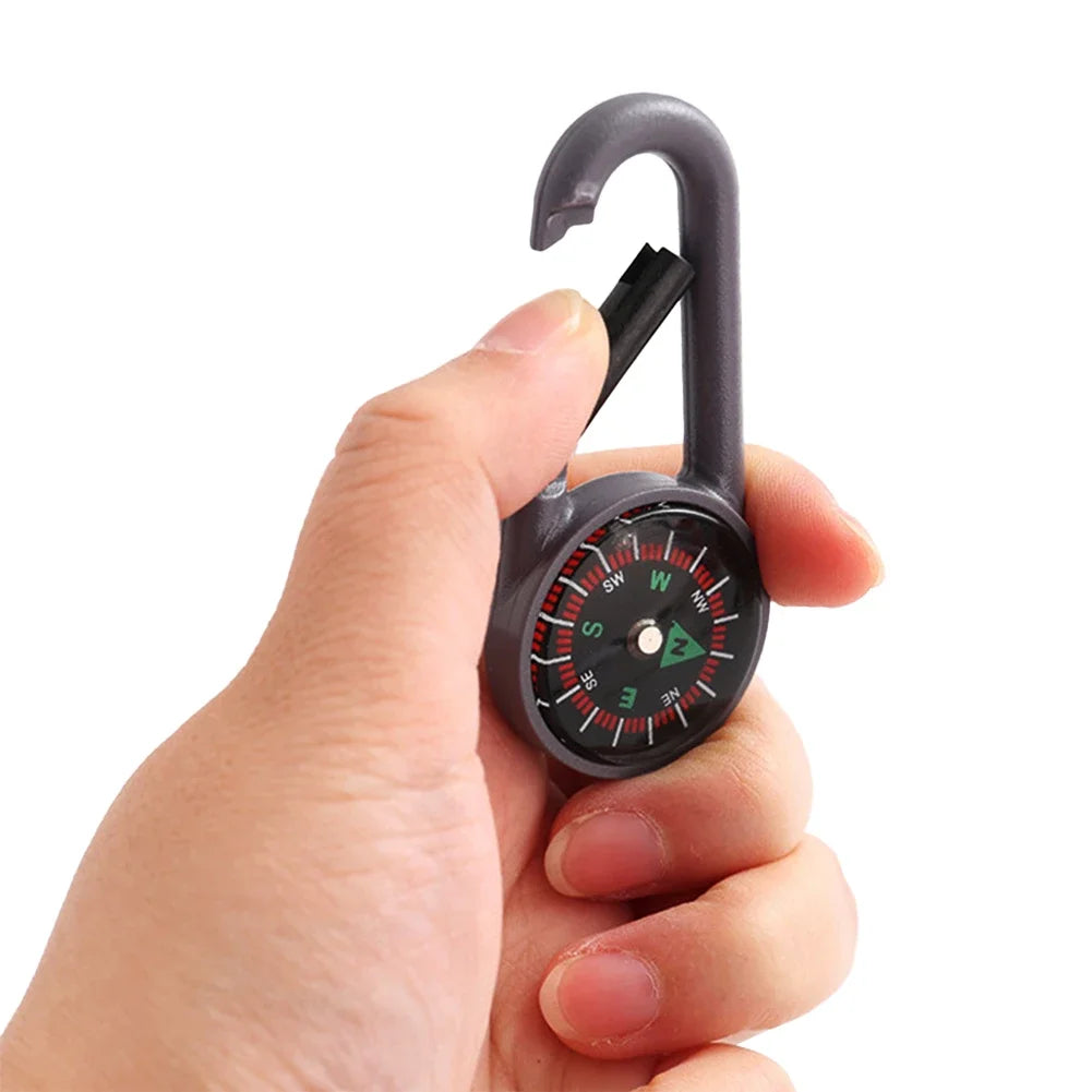 Mixed Colour Outdoor Camping Hiking Tactical Survival Mini Compass Carabiner Children's Toy Compass Small Gift