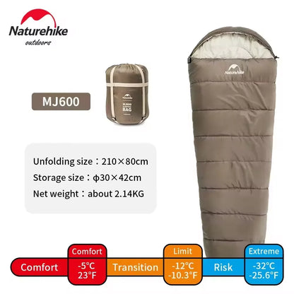 Naturehike Camping Sleeping Bag Ultralight Waterproof Cotton Mummy 4 Season Backpacking Sleeping Bags Outdoor Travel Hiking